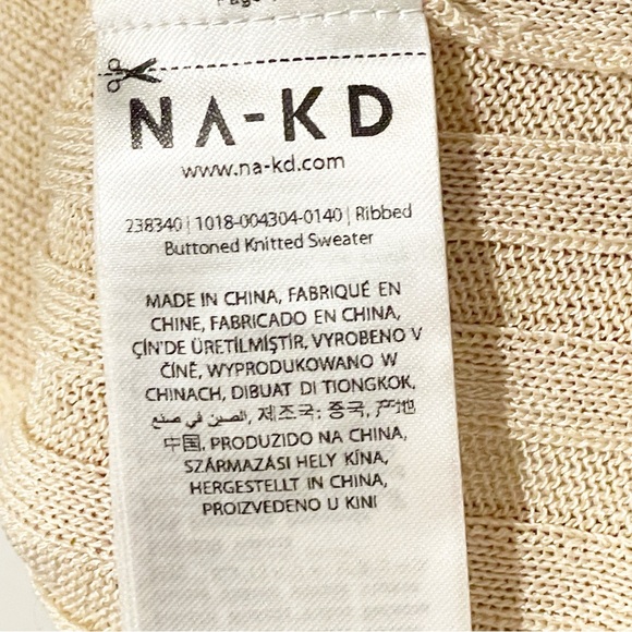 NA-KD Size XS Light Knitted Ribbed‎ Long Sleeve Sweater - Picture 5 of 7